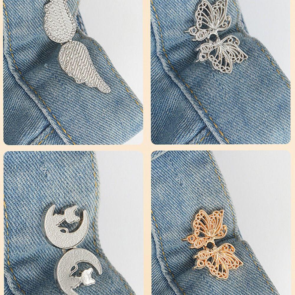 Invisible Butterfly Button Adjuster Rabbit Pants Tightener Fashion Waist Buckle Party