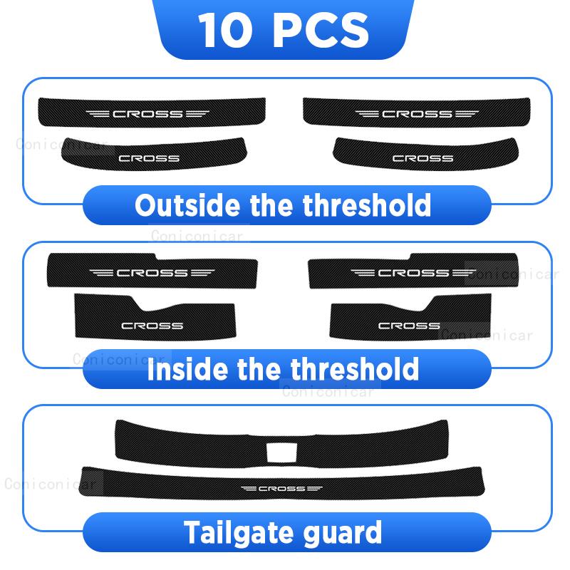 For Toyota Corolla CROSS Car Door Sill Sticker Protector Decorate  -2024 Waterproof Threshold Strip Dust Pad Accessories