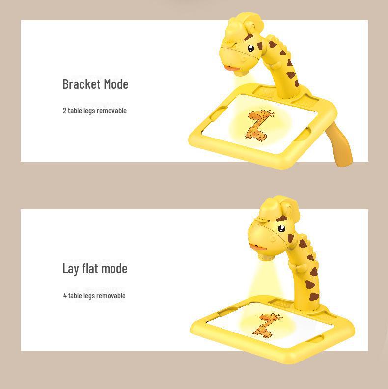 Multifunctional Deer Projector Drawing Table with Sound & Light - Children's Graffiti & Writing Board Toy