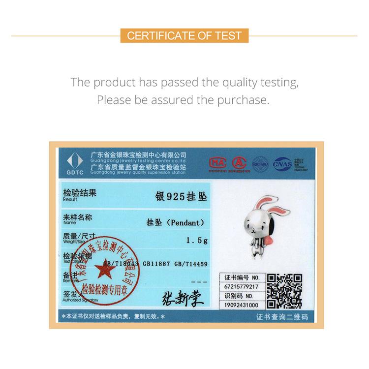 WOSTU Бусины из стерлингового серебра 925 пробы с изображением животных, милый энергичный кулон в виде кролика, подходит для оригинального браслета, ожерелья, ювелирные изделия своими руками