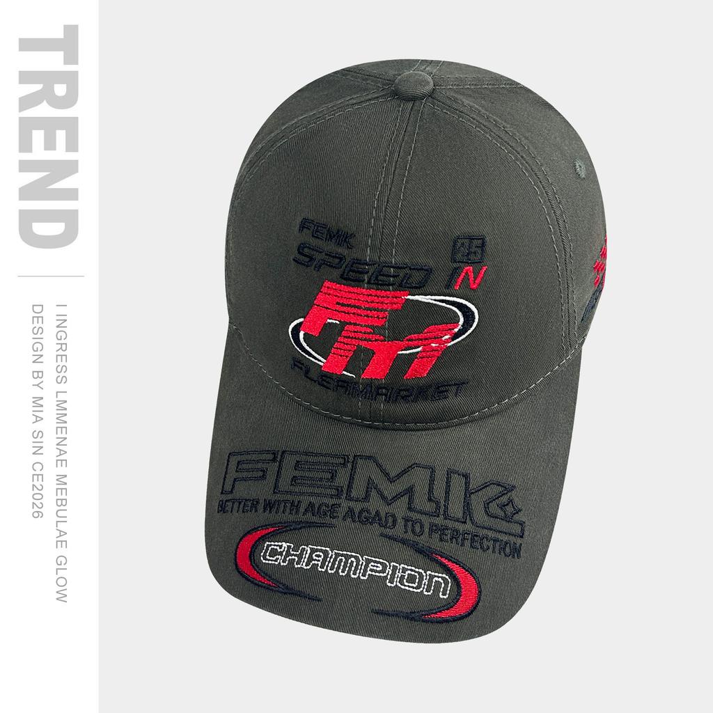American heavy industry embroidery letters dark vibe style baseball cap men and women personality hip hop street show face little cap