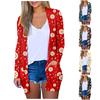 Women's Christmas Long Sleeve Front Cardigan Printed Top Lightweight Jacket