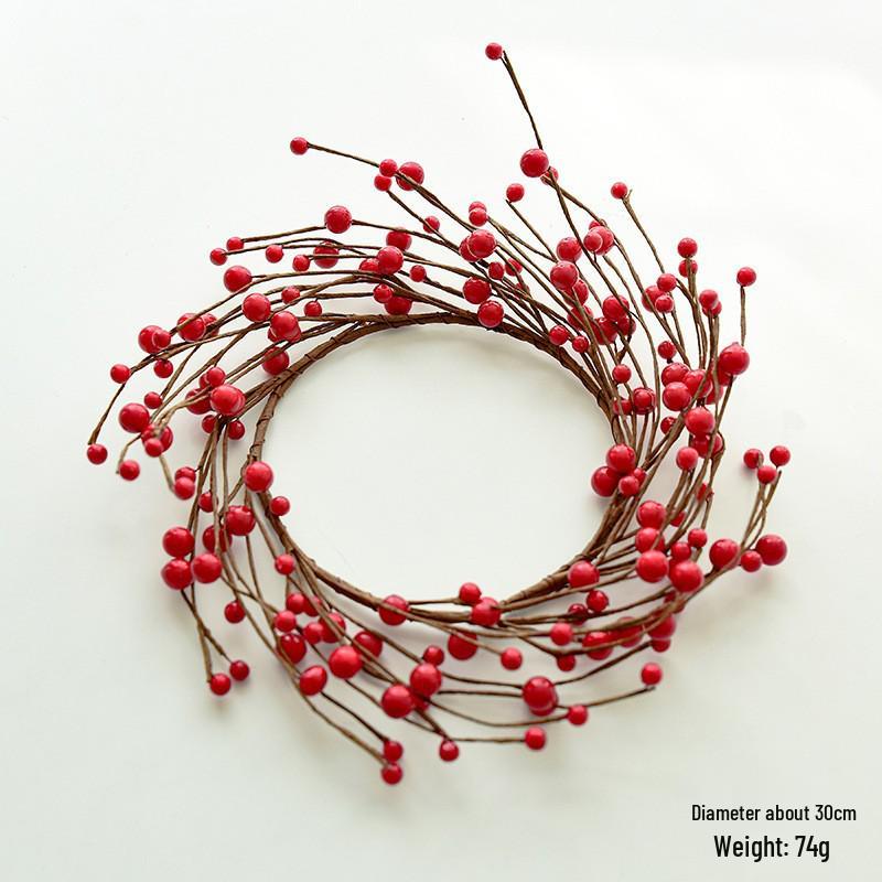 Red Fruit Christmas Vine & Ornament for Window Display