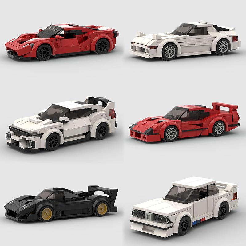 MOC Классический скоростной старый автомобиль Город Супер Гонщик Модель Строительные блоки Технические Спортивные Гоночные Транспортные средства Кирпичики Рождественский подарок Детская игрушка