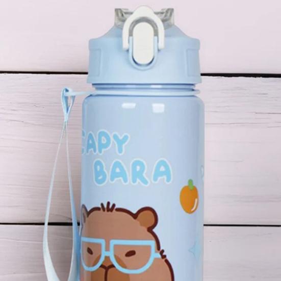 Бутылка для воды 700 мл с крышкой, переключающейся одним нажатием, портативная спортивная бутылка для воды с соломинкой, встроенной ручкой, безопасным замком, защитой от протечек, для использования на открытом воздухе