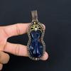 Уникальный синий молящийся женский драгоценный камень из чистой медной проволоки, обернутый ювелирными изделиями ручной работы