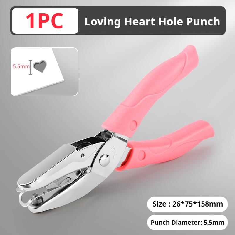 Single Hole Puncher Capacity 1.5/3/5/5.5/6 mm Hole Puncher Hand Paper Cutter Paper for Scrapbooking Tool Office School Supplies