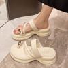 Fashion Women Fashion Sandals 2024 Summer New Breathable Comfortable Slippers Beach Girl Sandals French Flip Flops Platform Shoes Mujer