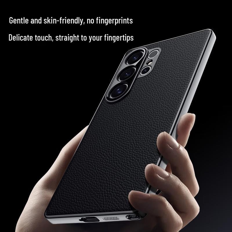 Роскошный кожаный чехол с защитой объектива для Galaxy S25