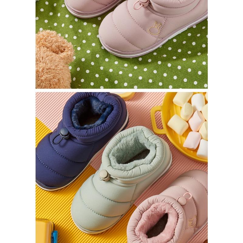 Детские хлопковые тапочки зимнего сезона, милые теплые домашние хлопковые тапочки для мальчиков и девочек, сумка для снега и детские зимние ботинки
