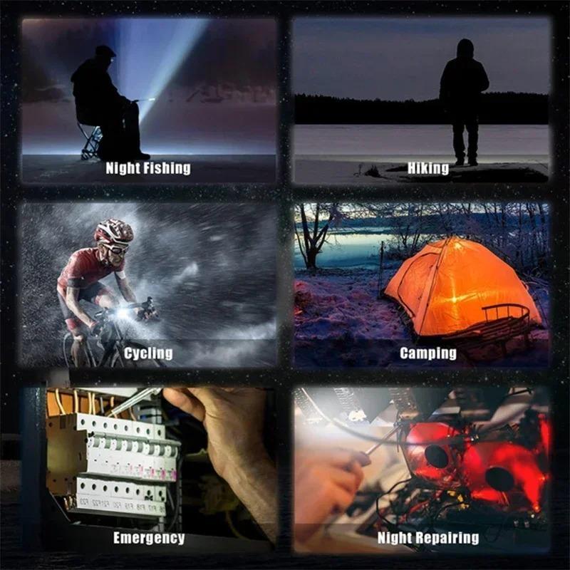 Mini Keychain Light Multifunctional Camping Clip Flashlight USB Rechargeable Outdoor LED Portable Bright Work COB Pocket Lantern