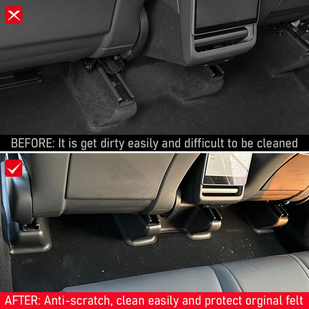 For Tesla Model Y Juniper 2025 Under Seat Corner Guard Seat Slide Rails Protector Cover Anti-Kick Decor Flocking Car Accessories