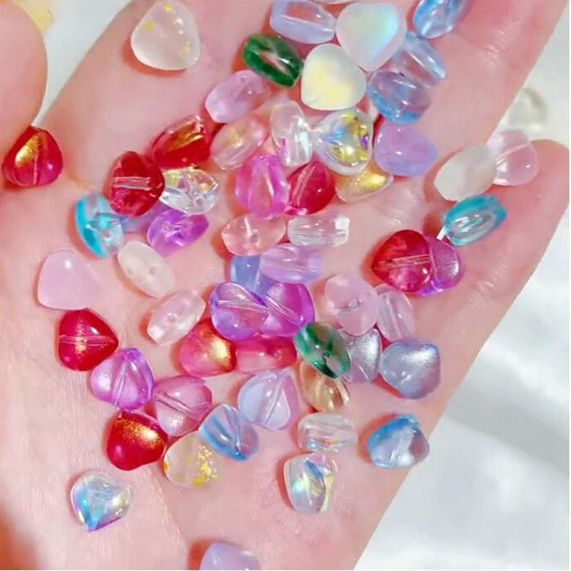 Главная Товары для вечеринок Браслеты Шпилька DIY Стеклянные бусины ручной работы Чешские популярные бусины цвета AB в форме сердца Серьги-разделители Горячая распродажа для изготовления ювелирных изделий