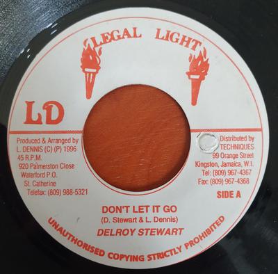 7-дюймовая пластинка DELROY STEWART - Don't Let It Go НЕТ Юридический Свет Ямайский Регги, Ска и Даб Б/У