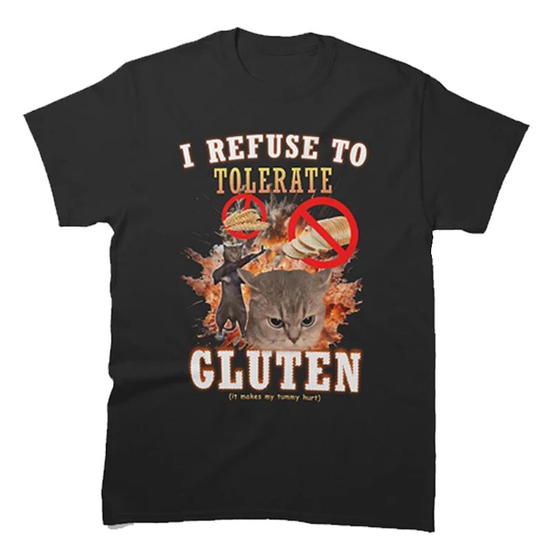 I Refuse To Tolerate Gluten Cat T-shirt