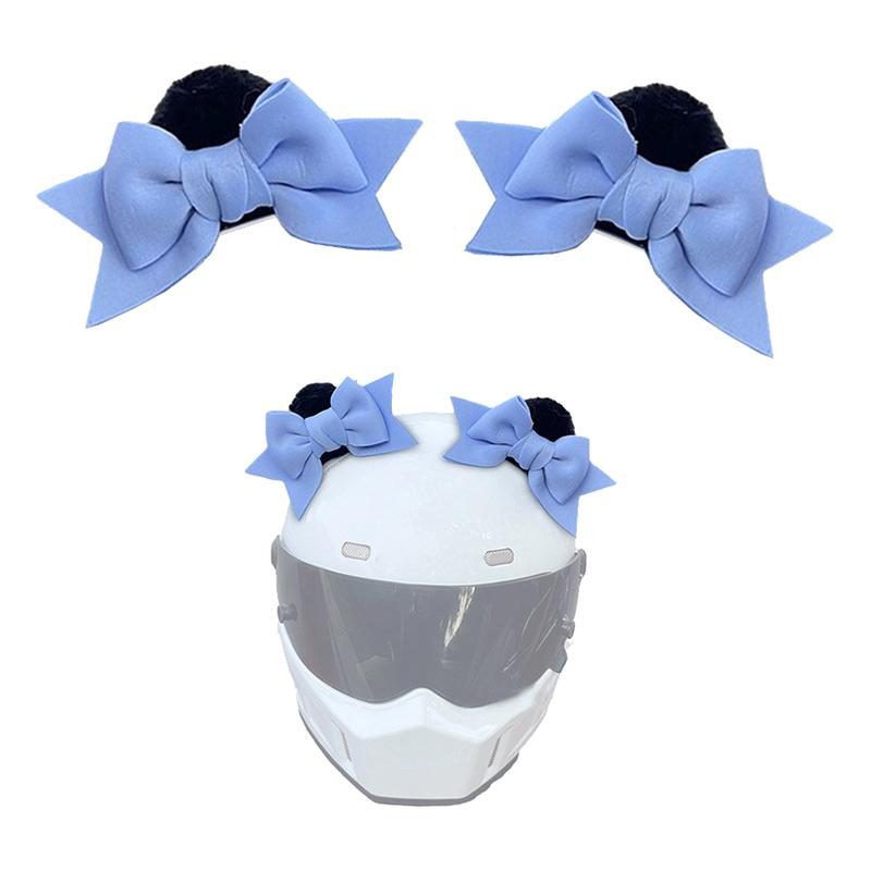 2 шт. украшения для шлема мотоцикла бабочка узел уши для езды на лыжах шлем наклейка декор косплей стилизация аксессуары