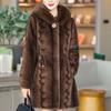 Middle-aged Women's Faux Fur Coat Winter Outerwears Hooded Elegant Thick Warm Fur Jackets for Women Clothes