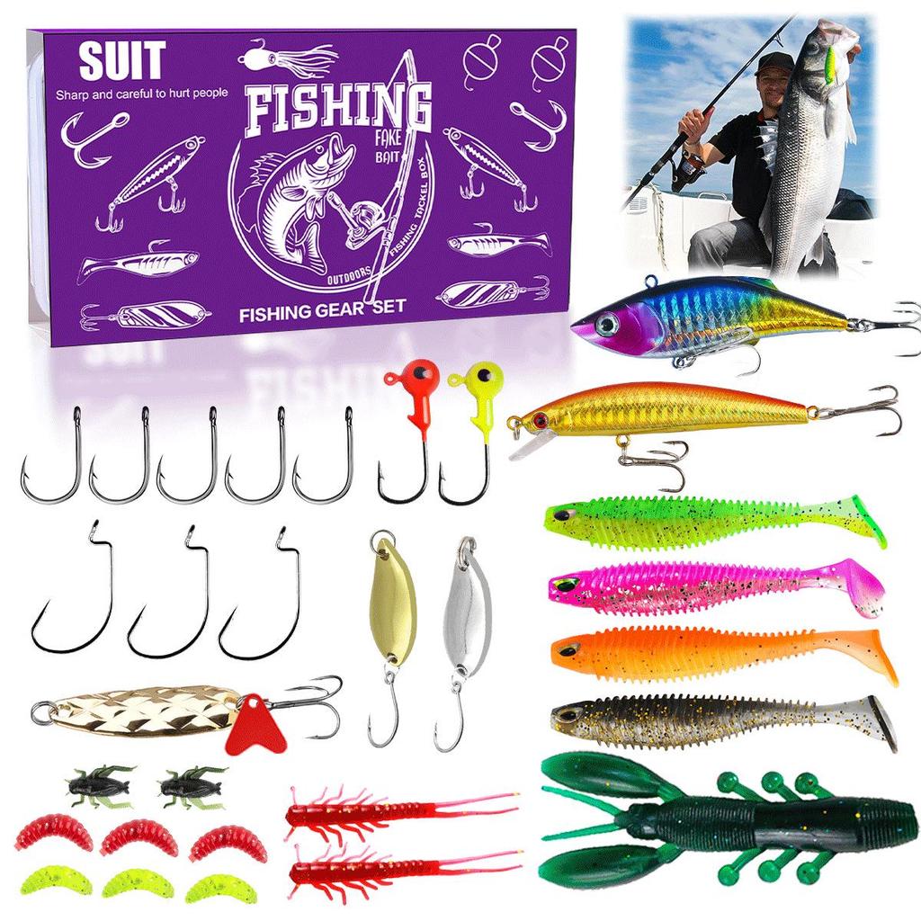 Креативный рождественский набор рыболовных приманок: Приманки для пресноводной форели, окуня и лосося с крючками