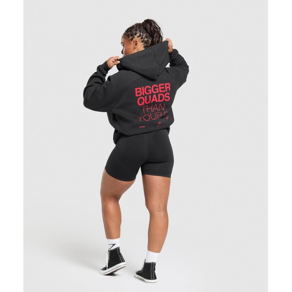 Gymshark Толстовка с капюшоном Bigger Quads Than Your Ex Brushed Black B2b3n Bb2j