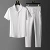 2024 Men's Fashion Summer Casual Suit: Thin, Light Luxury Sports Suit with Short-Sleeved Top and Trendy Trousers