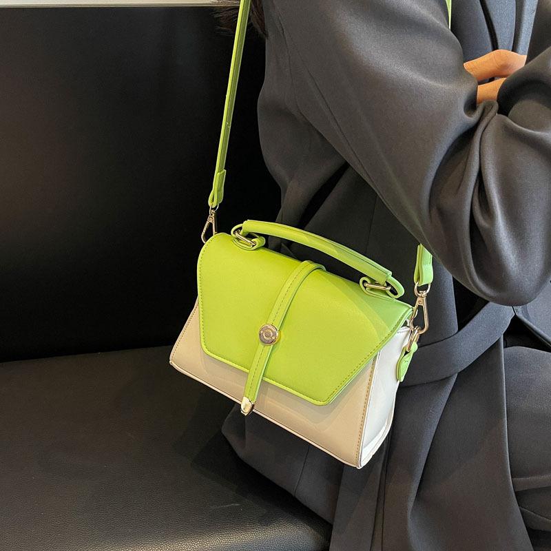 Женская сумка через плечо контрастного цвета, маленькая квадратная сумка