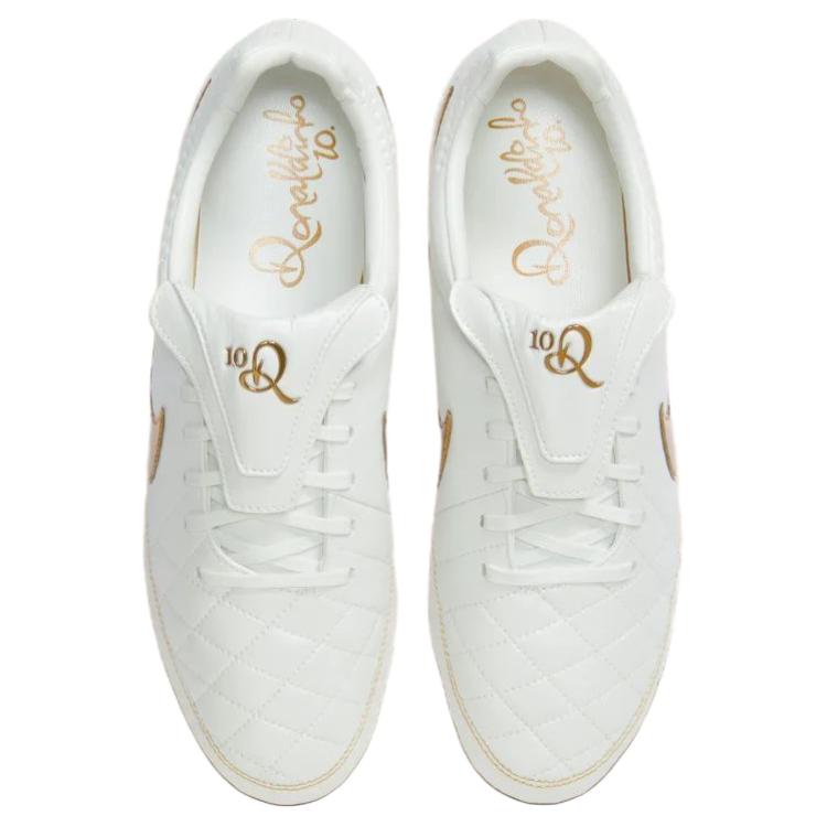 Nike Tiempo Legend SE FG Прикосновение золота Унисекс Кроссовки Белый Металлик-Саммит-Белый-Металлик-Золотая монета IF4388-100