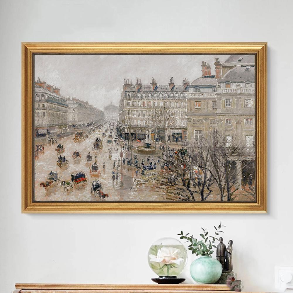 Ретро настенное искусство, скандинавская картина на холсте, настенный постер и принты, винтажное деревенское поле, пейзажное украшение, картина для гостиной