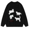 Men's Jumpers Cartoon Cat Knitwear Winter Y2K Sweater Vintage Pullovers Women And Men Oversized Streetwear