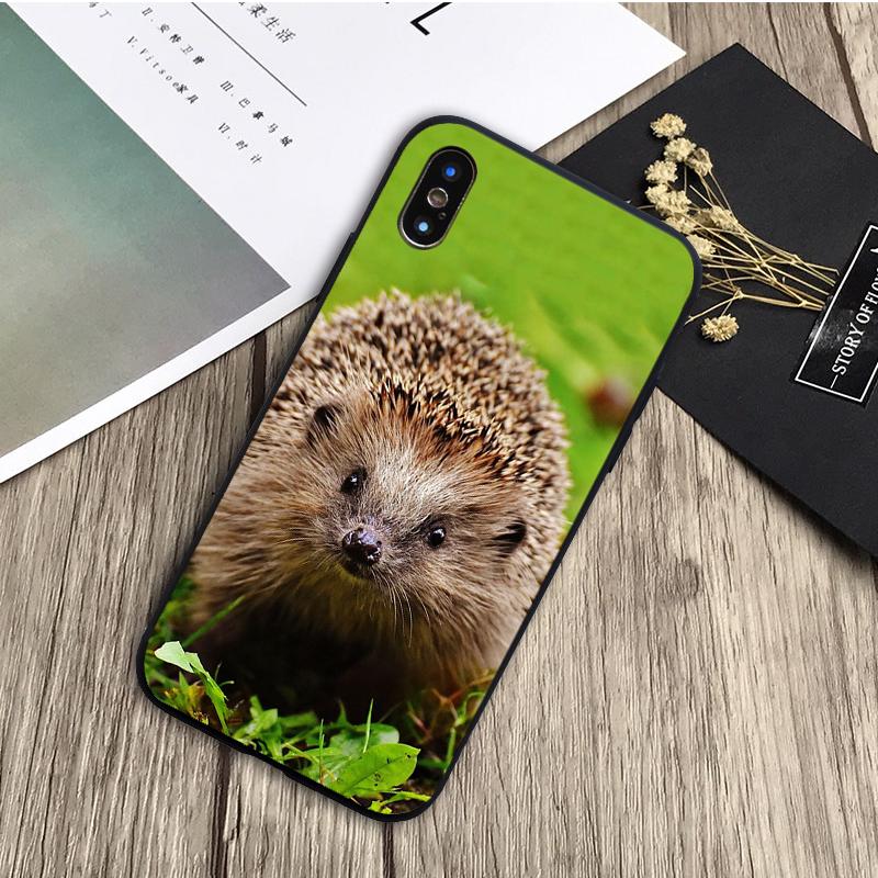Черный силиконовый чехол для телефона «Ежик» для iPhone 12 XR XS Max 5 5S SE 2020 6 6S 7 8 PLUS X 11Pro Max11
