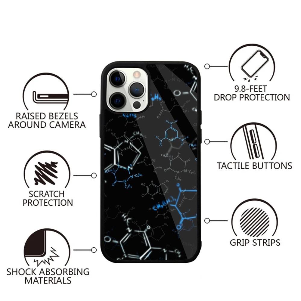 Чехол для телефона с формулами по физике, химии, математике для iPhone 15, 14, 13, 12, 11, Plus, Pro, Max, Mini, Magsafe, магнитная беспроводная зарядка