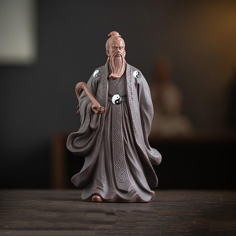 Ceramics Taiji Zhang Sanfeng Legend Figure Statue Wudang School of Chinese Taoism Home Living Room Office Decorative Accessories
