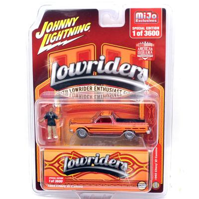 JOHNNY LIGHTNING Масштаб 1/64 MiJo Эксклюзив - Лоурайдеры 1965 Chevy El Camino с Фигуркой