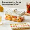 Форма для льда с лопаткой и контейнером, штабелируемая форма для льда для морозильника, легкосъемное силиконовое дно, дизайн с нажатием в одно касание, льдогенератор для напитков, кофе, коктейлей