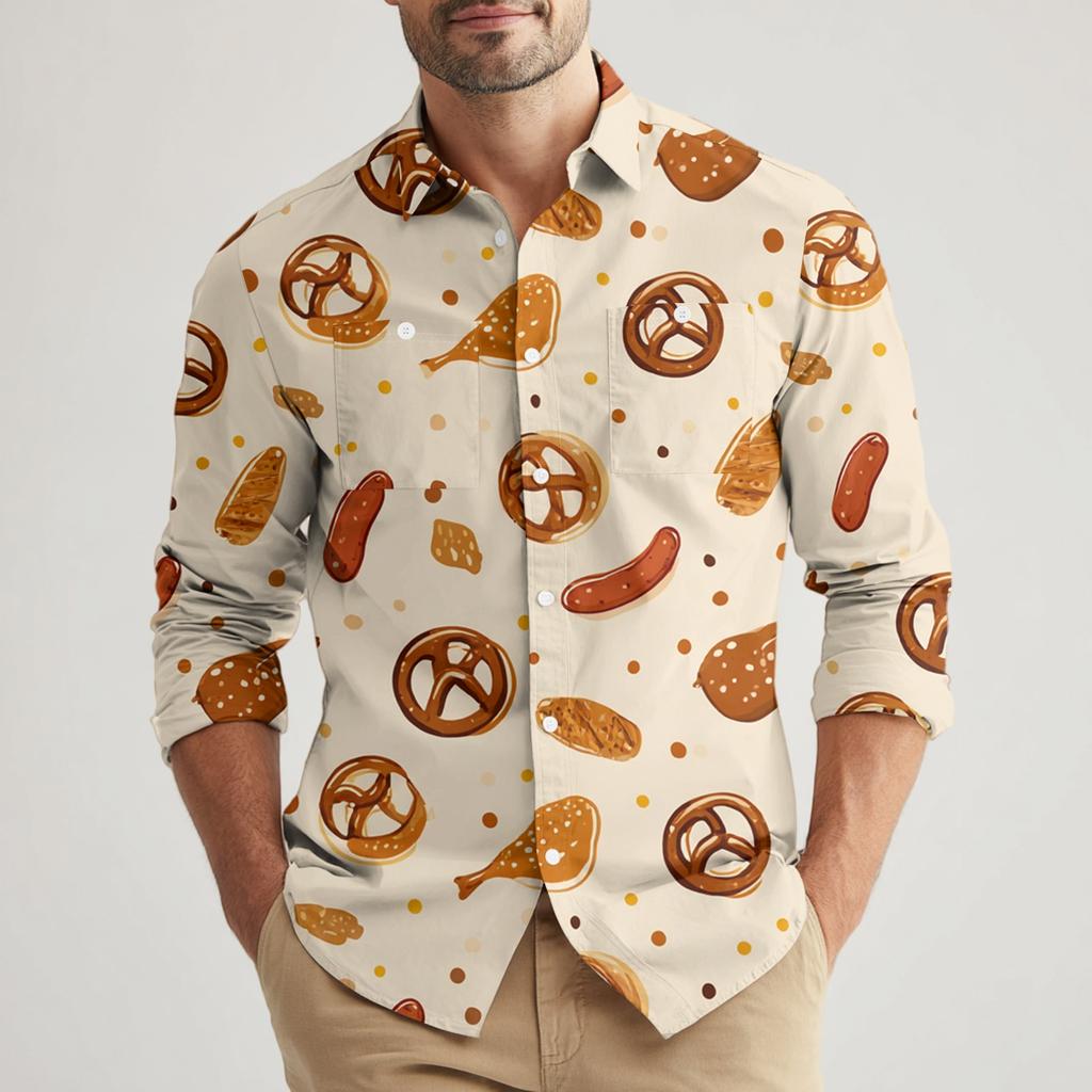 Мужская свободная классическая рубашка с лацканами и несколькими карманами, промышленная рабочая рубашка-топ