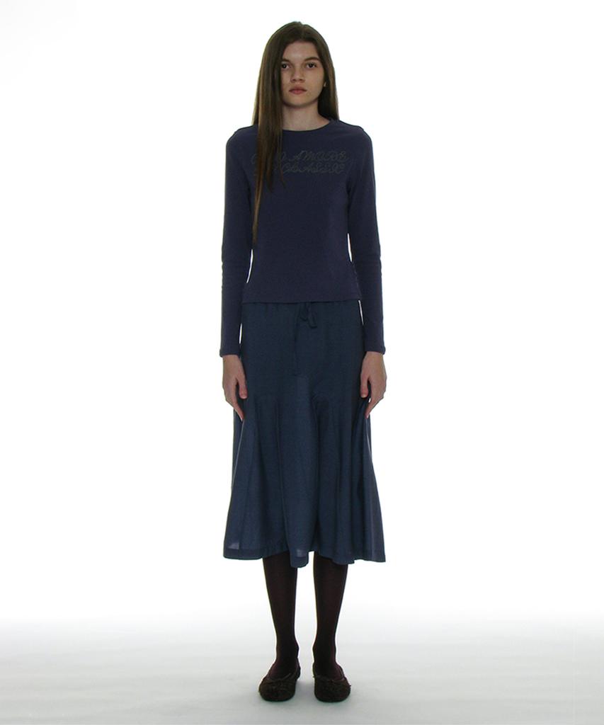 PARTIMENTO WOMEN 93 Studded Printed Long Sleeve Tee_Purple