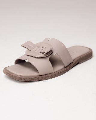 Шлепанцы с бантом 19103 36 визон кожа