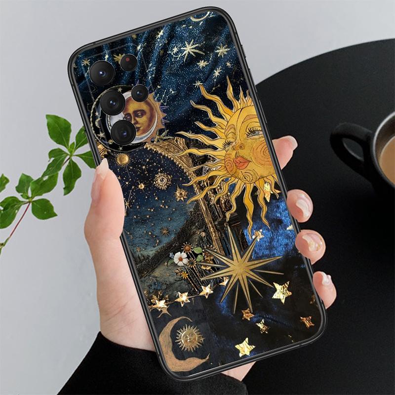 Эстетичный чехол для телефона Луна и Солнце Для Samsung Galaxy S25 S24 S23 S22 S21 Ultra S24 S23 S22 S21 S25 Plus S24 S25 FE