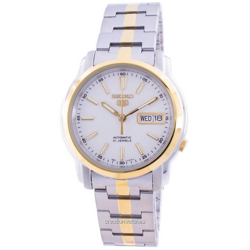 Seiko 5 Мужские часы с автоматическим белым циферблатом SNKL84K1