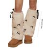 Bow Furs Leg Warmer Winter Furry Long Boot Cuffs Fuzzy Shoe Cover Party Costume for Holiday Festival Performances Play