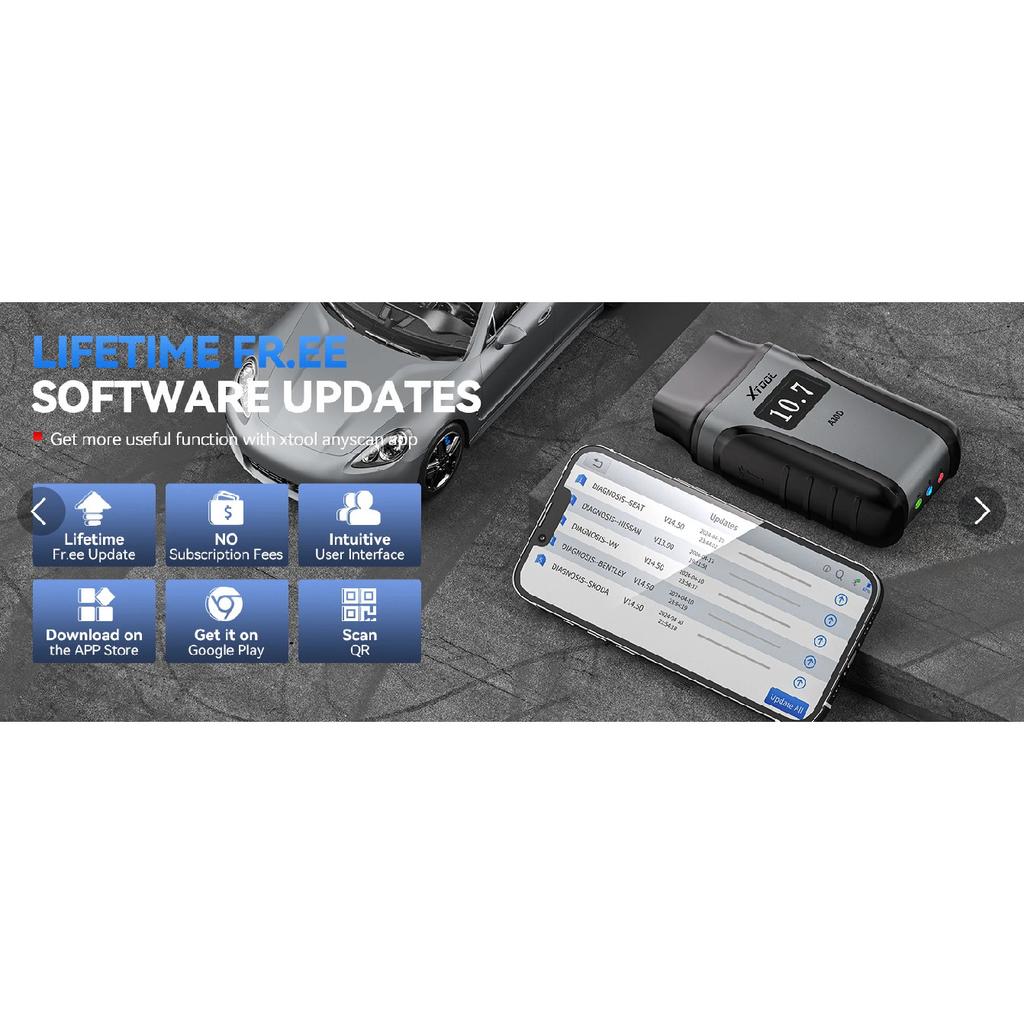 2026 Новый XTOOL Anyscan A30D V2.0 Сканер OBD2 с пожизненным бесплатным обновлением Диагностические инструменты Bluetooth Все системы 19 Сбросов Двунаправленное управление FCA