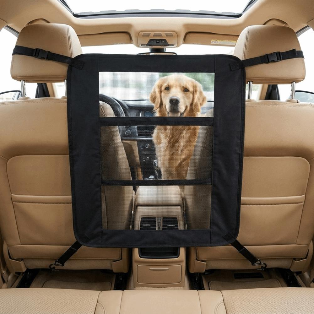 Adjustable Rear Seat Protective Railing Elastic Car Seat Storage Net Pet Restraint