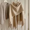 Travel Poncho Warm  Scarf Women  Luxury Thick Blanket Winter Bufanda Shawl Solid Color  Wraps  Female Stoles