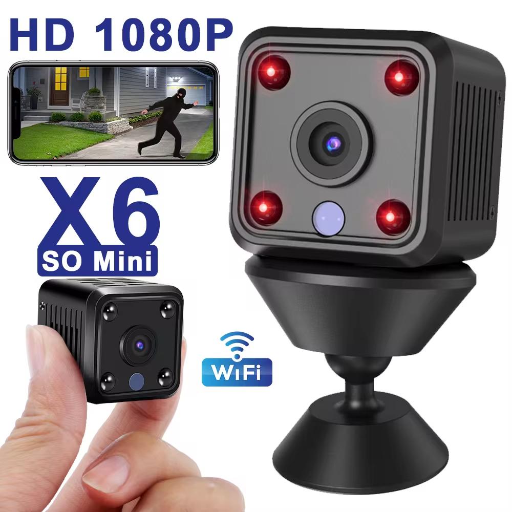 X6 Mini IP Cameras HD 1080P Wifi Sports Wireless Security Surveillance Built-in Battery Night Vision Smart Home Cameras