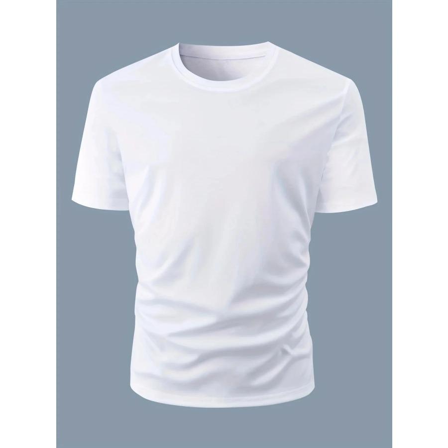 Men's Summer Casual Loose Size 100% Cotton Letter Print Round Neck Short Sleeve T-shirt Top