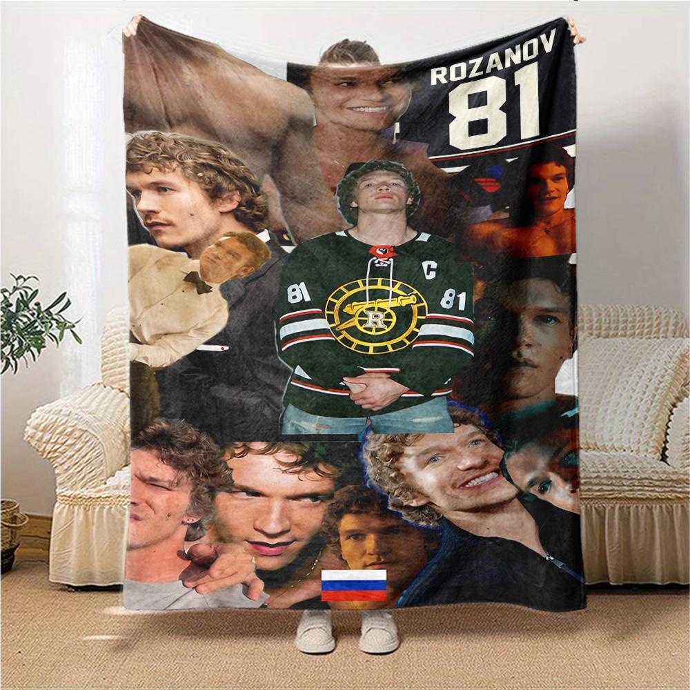 Rozanov Hockey Fanatic Blanket Soft Throw Blanket For Home Bedroom Bed Sofa Travel Office Solid Christmas Blanket