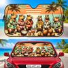 Cute Summer Animals Sun Visor Aluminum Foil Windshield Sunshade with Reflective UV Block Heat Insulation Foldable Universal Fit