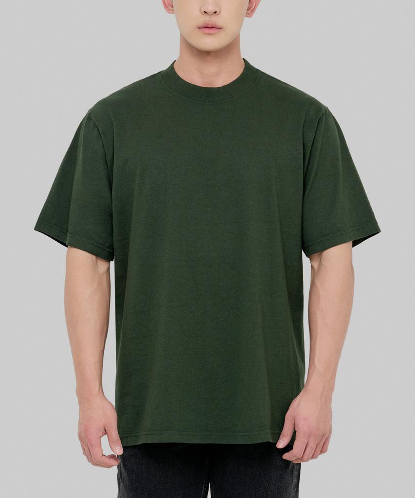 SHAKA WEAR 7.5Oz Garment-Dyed Plain Oversized Short Sleeve T-Shirt_Moss Green