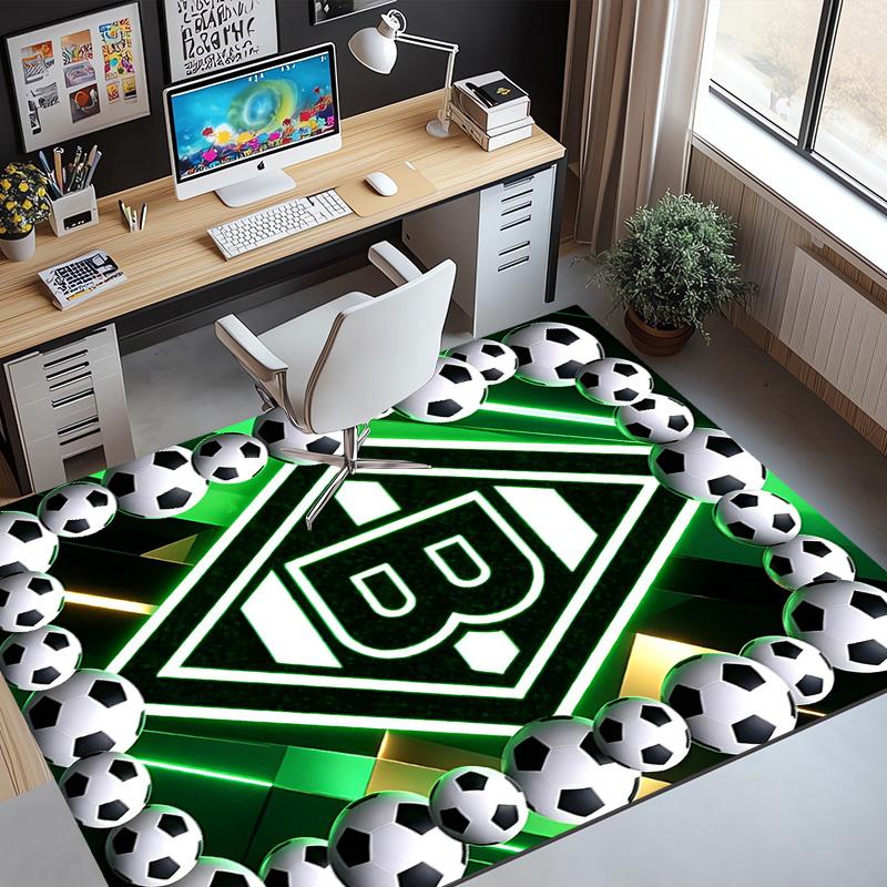 Borussia Monchengladbach Pattern Rug, Indoor/Outdoor Mat, for Picnic, Gameroom, Bedroom, Office, Living Room, Home Decor Carpet, Birthday Gift