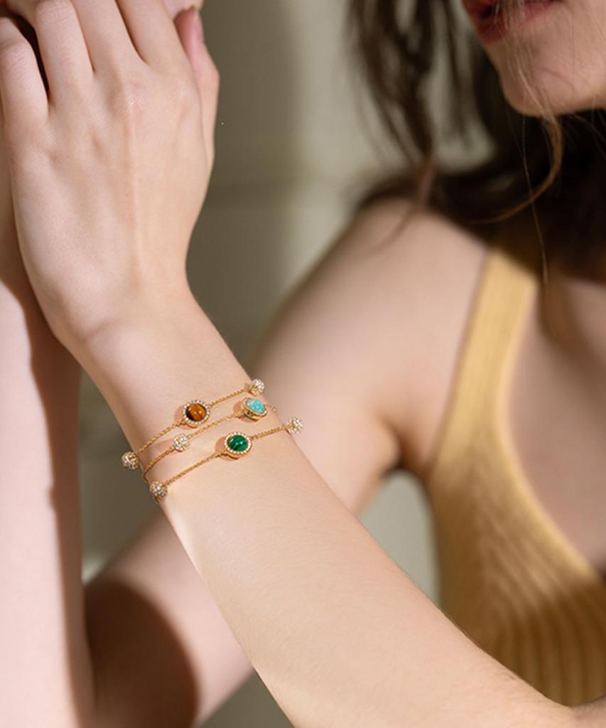 Lola Rose Heliocentric Malachite Gemstone Pendant Women'S Bracelet