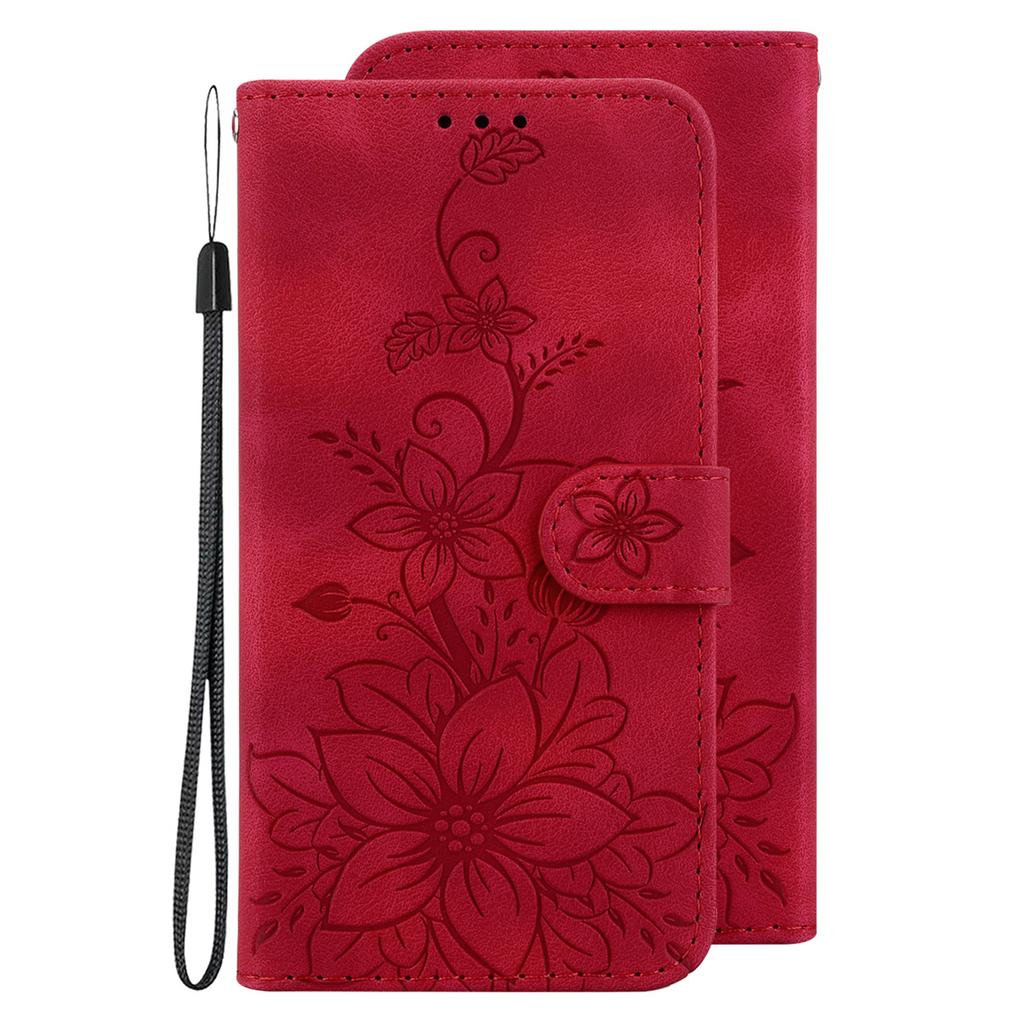 For For Samsung Galaxy S Series,A Series,M Series,Note Series,F Series,J Series.Embossing Process Lily Flower Wallet Leather Flip Cover Case